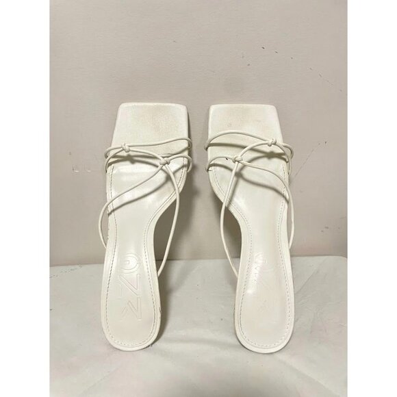 Mango Shoes - Mango MNG Strappy Kitten Heel Open Toe Y2K 90s Casual White Womens Size 7.5